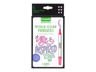 Crayola Signature Paint Markers, Outline, Assorted Colors, 6/Pack (58-6701)