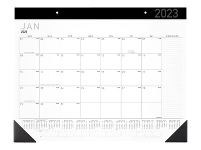 2023 AT-A-GLANCE Contemporary 21.75 x 17 Monthly Desk Pad Calendar, White/Black (SK24X-00-23)