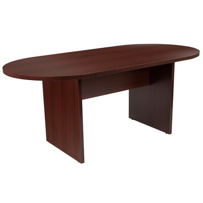 Flash Furniture 72" Oval 5-Piece Conference Table Set, Mahogany (BLN6GCMHGX000BK)