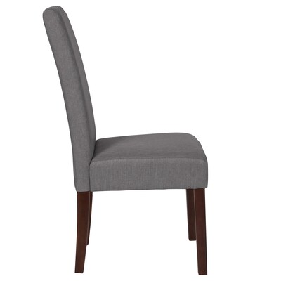 Flash Furniture Greenwich Series Midcentury Fabric Parsons Dining Chair, Light Gray, 6 Pack (6QYA379061LGY)