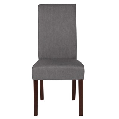 Flash Furniture Greenwich Series Midcentury Fabric Parsons Dining Chair, Light Gray, 6 Pack (6QYA379061LGY)