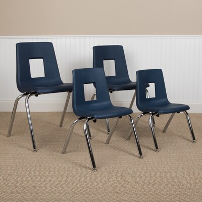 Flash Furniture Mickey Plastic Student Stack School Chair, Navy (ADVSSC12NAVY)