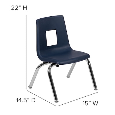 Flash Furniture Mickey Plastic Student Stack School Chair, Navy (ADVSSC12NAVY)