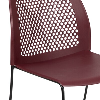 Flash Furniture HERCULES Plastic Stacking Chair, Burgundy/Black (RUT498ABY)
