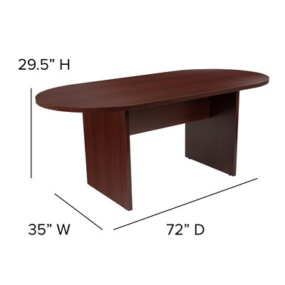 Flash Furniture 72" Oval Conference Table, Mahogany (GCTL1035MHG)