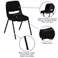 Flash Furniture HERCULES Series Fabric Padded Shell Stack Chair, Black, 5 Pack (5RUTEO101PAD)