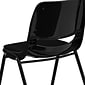 Flash Furniture HERCULES Series Fabric Padded Shell Stack Chair, Black, 5 Pack (5RUTEO101PAD)