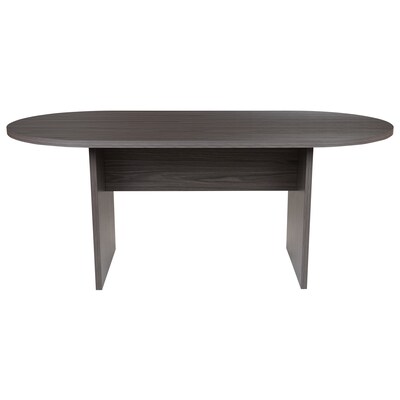 Flash Furniture 72" Oval Conference Table, Rustic Gray (GCTL1035GRY)