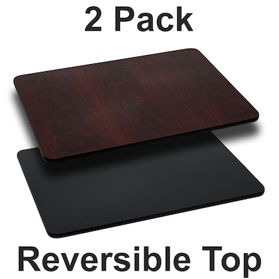 Flash Furniture 42 Reversible Restaurant Table Top, Black/Mahogany (2XUMBT3042)