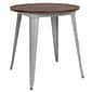 Flash Furniture Metal/Wood Restaurant Dining Table, 30.5"H, Silver (CH5109029M1SIL)