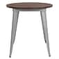 Flash Furniture Metal/Wood Restaurant Dining Table, 30.5"H, Silver (CH5109029M1SIL)