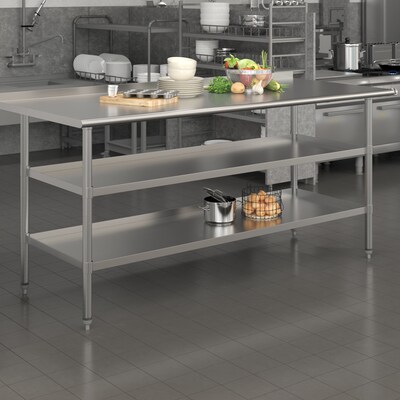 Flash Furniture Stainless Steel Worktable, 72 x 30 (NHWTGU3072BSP)