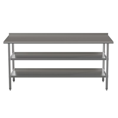 Flash Furniture Stainless Steel Worktable, 72" x 30" (NHWTGU3072BSP)