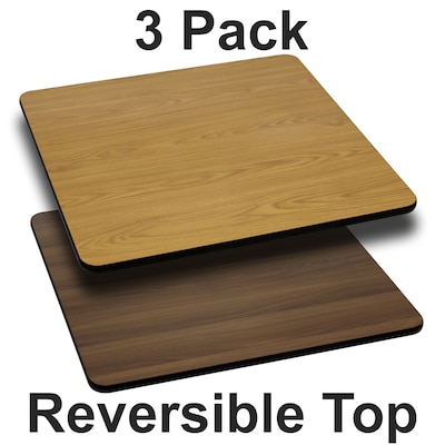 Flash Furniture 30'' Reversible Restaurant Table Top, Natural/Walnut (3XUWNT3030)