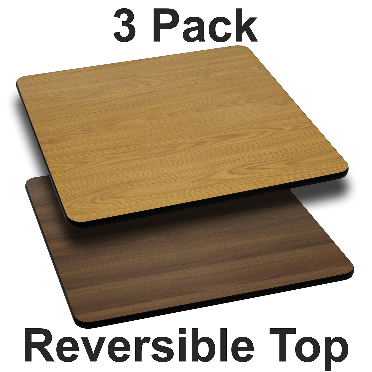 Flash Furniture 30 Reversible Restaurant Table Top, Natural/Walnut (3XUWNT3030)