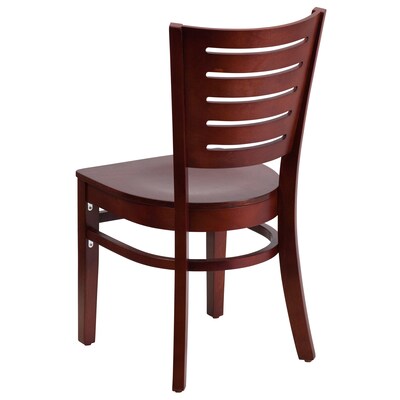 Flash Furniture Darby Series Traditional Wood Restaurant Dining Chair, Mahogany, 2/Pack (2XUDGW018MAH)
