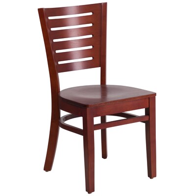 Flash Furniture Darby Series Traditional Wood Restaurant Dining Chair, Mahogany, 2/Pack (2XUDGW018MAH)