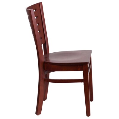 Flash Furniture Darby Series Traditional Wood Restaurant Dining Chair, Mahogany, 2/Pack (2XUDGW018MAH)