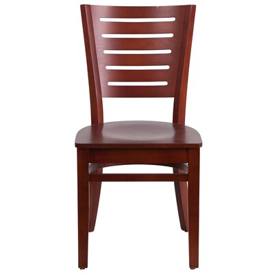 Flash Furniture Darby Series Traditional Wood Restaurant Dining Chair, Mahogany, 2/Pack (2XUDGW018MAH)