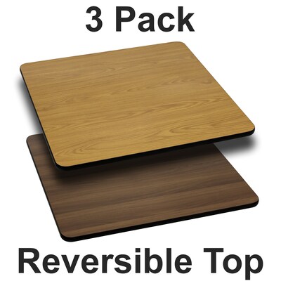 Flash Furniture 24'' Reversible Restaurant Table Top, Natural/Walnut (3XUWNT2424)