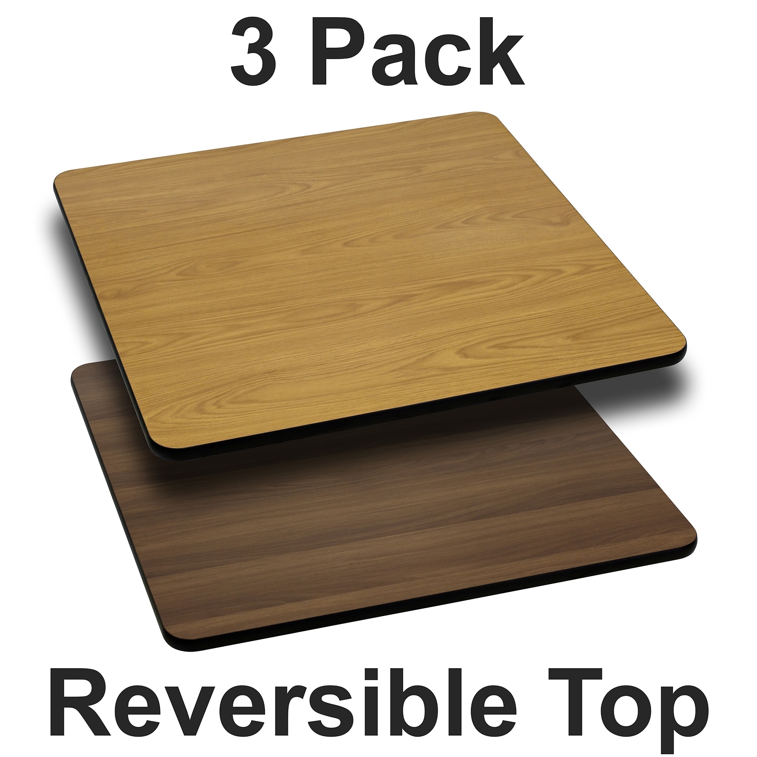 Flash Furniture 24 Reversible Restaurant Table Top, Natural/Walnut (3XUWNT2424)