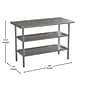 Flash Furniture Stainless Steel Worktable, 48" x 24" (NHWTGU2448)