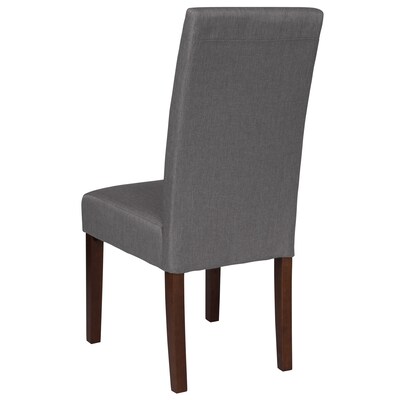 Flash Furniture Greenwich Series Midcentury Fabric Parsons Dining Chair, Light Gray, 4 Pack (4QYA379061LGY)
