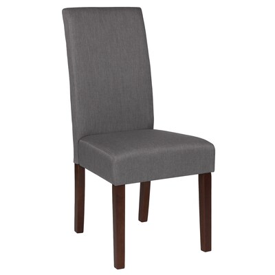 Flash Furniture Greenwich Series Midcentury Fabric Parsons Dining Chair, Light Gray, 4 Pack (4QYA379061LGY)