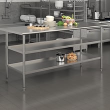 Flash Furniture Stainless Steel Worktable, 72 x 30 (NHWTGU3072)