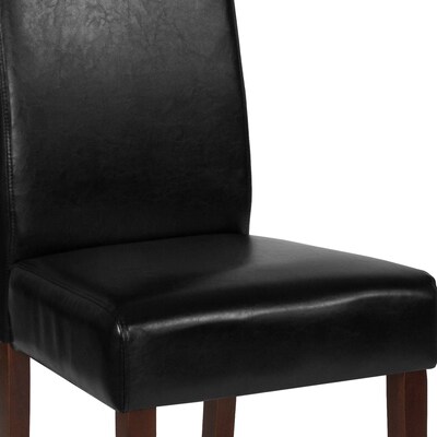 Flash Furniture Greenwich Series Midcentury LeatherSoft Parsons Dining Chair, Black, 6/Pack (6QYA379061BKL)