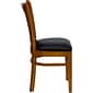 Flash Furniture Hercules Traditional Vinyl & Wood Slat Back Restaurant Dining Chair, Cherry/Black, 2/Pack (2XUW08CHYBKV)