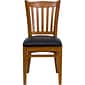 Flash Furniture Hercules Traditional Vinyl & Wood Slat Back Restaurant Dining Chair, Cherry/Black, 2/Pack (2XUW08CHYBKV)