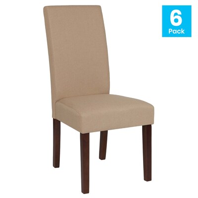 Flash Furniture Greenwich Series Midcentury Fabric Parsons Dining Chair, Beige, 6/Pack (6QYA379061BGE)