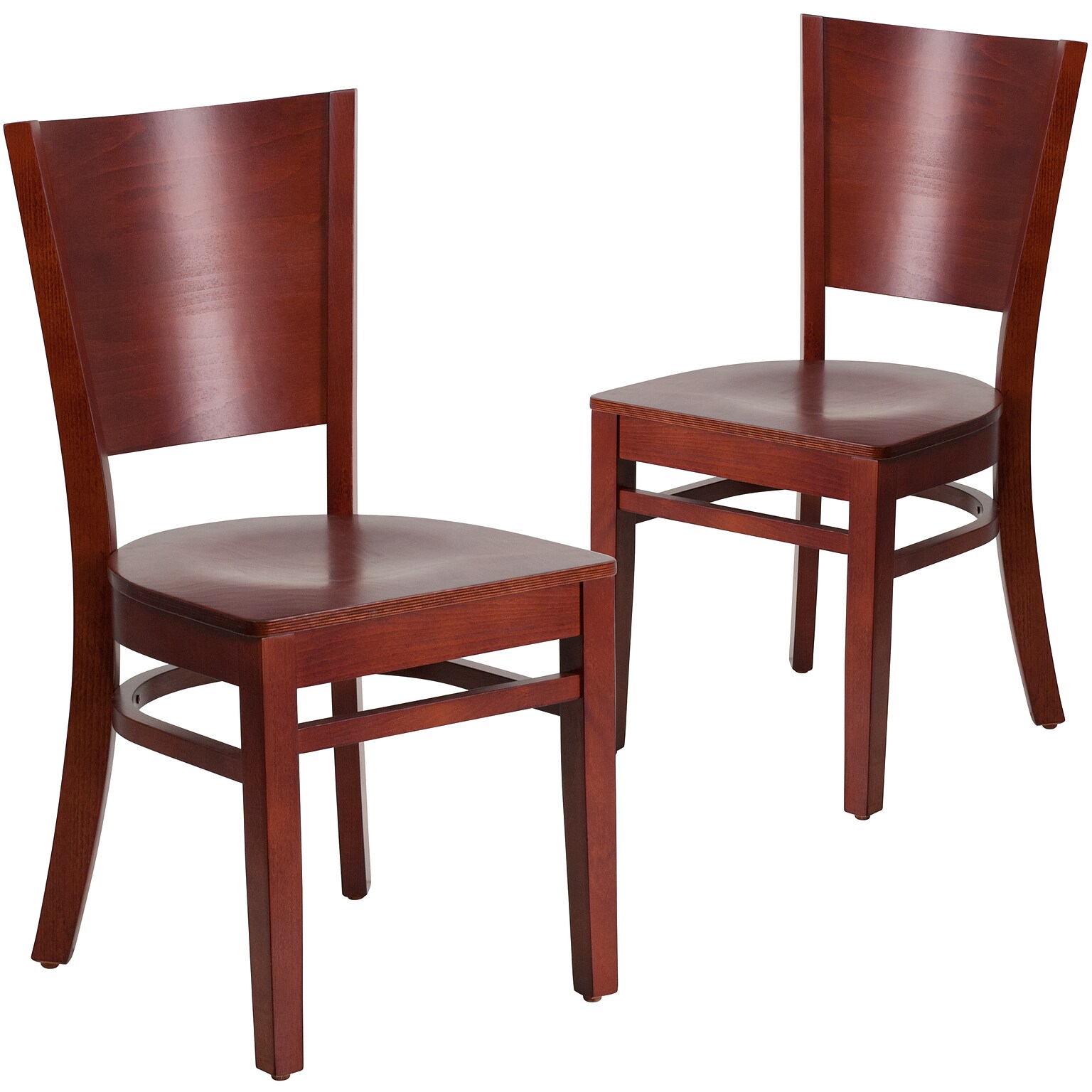 Flash Furniture Lacey Series Traditional Wood Restaurant Dining Chair, Mahogany, 2/Pack (2XUDGW094MAH)