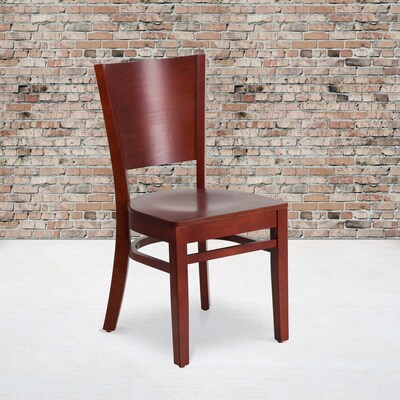 Flash Furniture Lacey Series Traditional Wood Restaurant Dining Chair, Mahogany, 2/Pack (2XUDGW094MA