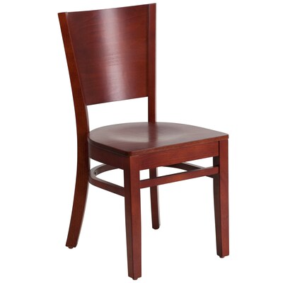 Flash Furniture Lacey Series Traditional Wood Restaurant Dining Chair, Mahogany, 2/Pack (2XUDGW094MAH)