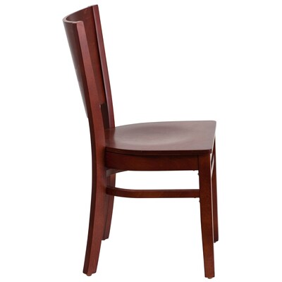 Flash Furniture Lacey Series Traditional Wood Restaurant Dining Chair, Mahogany, 2/Pack (2XUDGW094MAH)