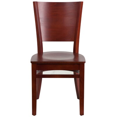 Flash Furniture Lacey Series Traditional Wood Restaurant Dining Chair, Mahogany, 2/Pack (2XUDGW094MAH)