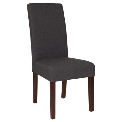 Flash Furniture Greenwich Series Midcentury Fabric Parsons Dining Chair, Gray, 6 Pack (6QYA379061GY)