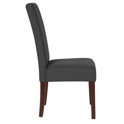 Flash Furniture Greenwich Series Midcentury Fabric Parsons Dining Chair, Gray, 6 Pack (6QYA379061GY)