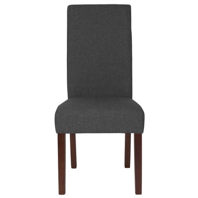 Flash Furniture Greenwich Series Midcentury Fabric Parsons Dining Chair, Gray, 6 Pack (6QYA379061GY)