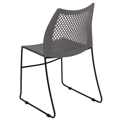 Flash Furniture HERCULES Plastic Stacking Chair, Gray/Black (RUT498AGY)