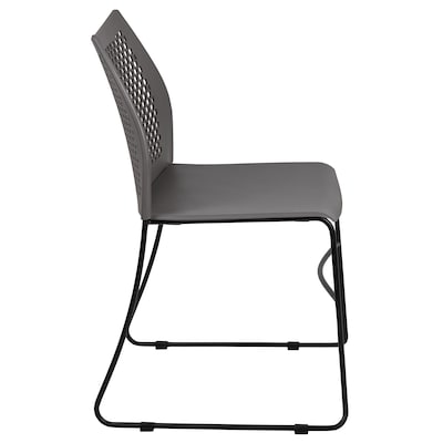 Flash Furniture HERCULES Plastic Stacking Chair, Gray/Black (RUT498AGY)