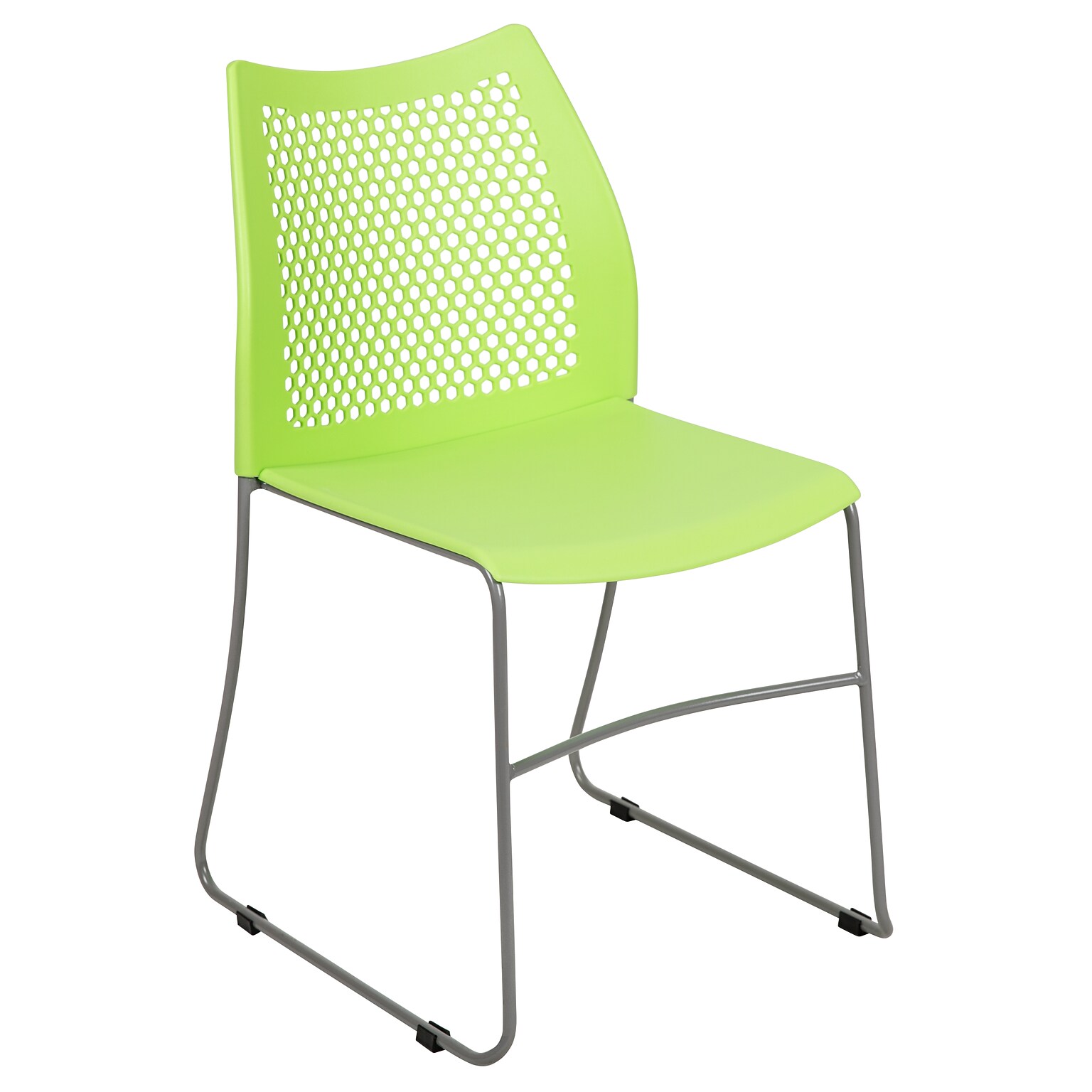 Flash Furniture HERCULES Plastic Stacking Chair, Green/Gray (RUT498AGN)