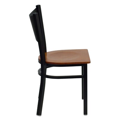 Flash Furniture HERCULES Series Traditional Metal/Wood Restaurant Dining Chair, Black/Cherry Wood, 2/Pack (2XUDG6099COFCHW)