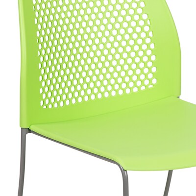 Flash Furniture HERCULES Plastic Stacking Chair, Green/Gray (RUT498AGN)