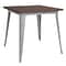 Flash Furniture Metal/Wood Restaurant Dining Table, 30.5H, Silver (CH5104029M1SIL)