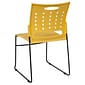 Flash Furniture HERCULES Series Plastic Sled Base Stack Chair with Air-Vent Back, Yellow (RUT2YL)