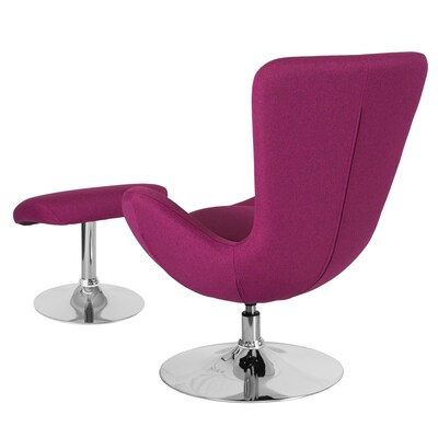 Flash Furniture Egg Series Fabric Reception Chair with Ottoman, Magenta (CH162430COMGFAB)