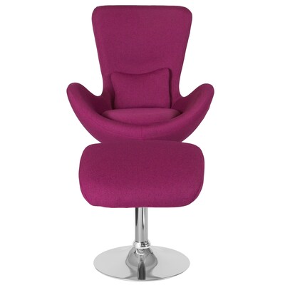 Flash Furniture Egg Series Fabric Reception Chair with Ottoman, Magenta (CH162430COMGFAB)